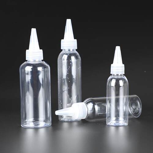 现挤货PE5OTW0m透明尖嘴瓶塑料压瓶120ml调色分装瓶颜料小口挤压l