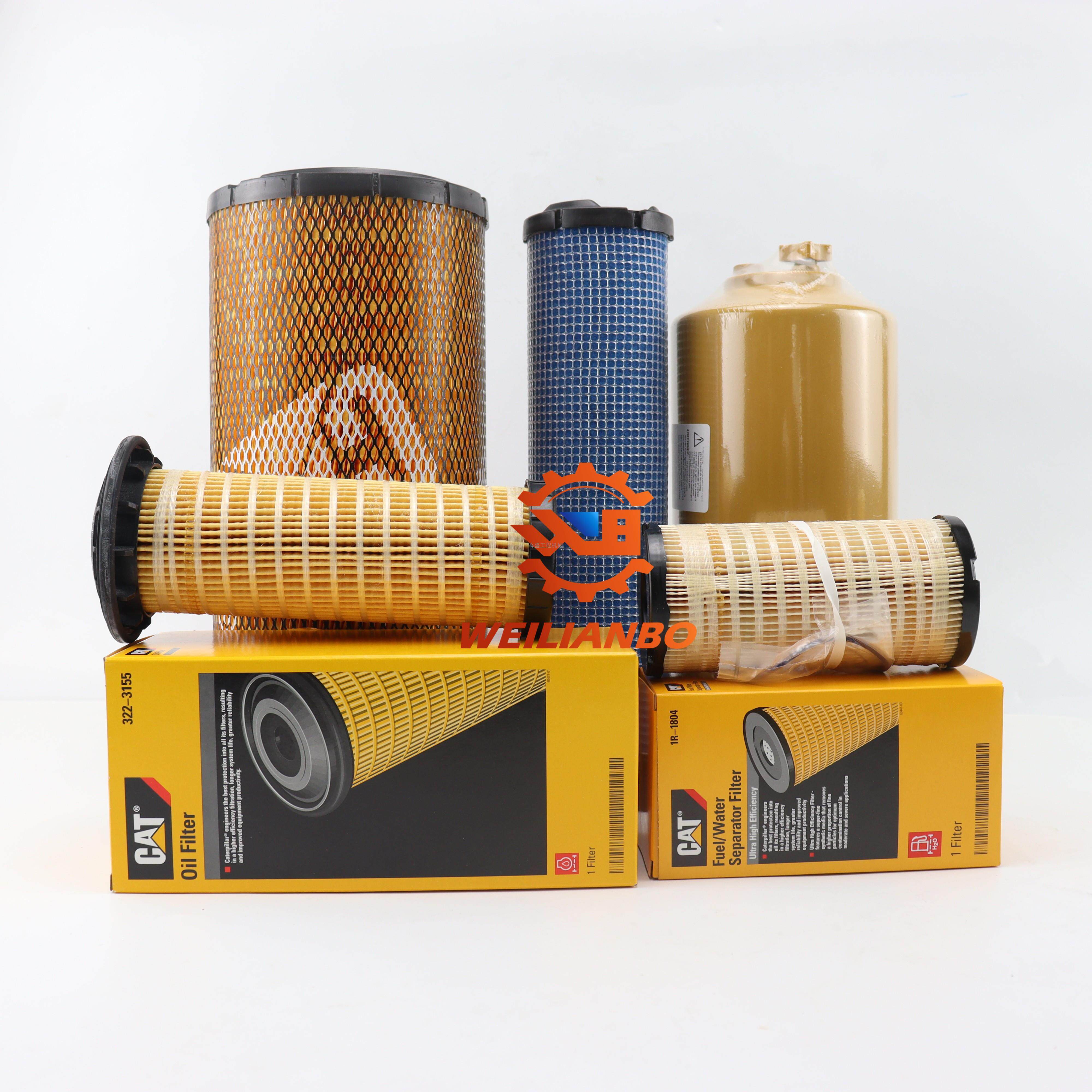 挖机卡特312d2gc 313d2gc机油柴油空气滤芯油水分离500小时保养件