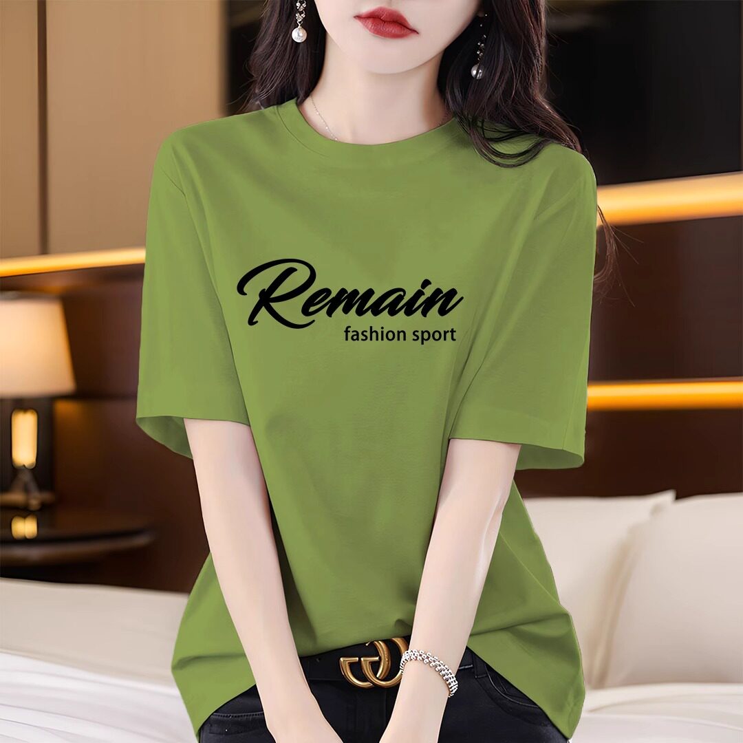 韩系时尚短袖t恤女2024新款夏季时尚宽松减龄显瘦慵懒风纯棉上衣