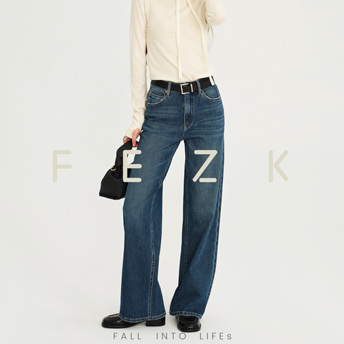 FEZK Zephyr•法式轻猫须设计 高腰显瘦四面弹修身窄版直筒FS976