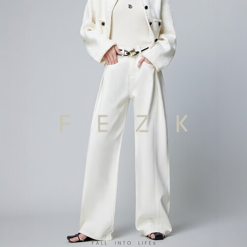 FEZKmiddot不掉色原色原牛牛仔裤