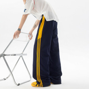 直筒运动裤 条纹休闲薄款 男士 宽松阔腿休闲长裤 潮流款 男装 2026新款