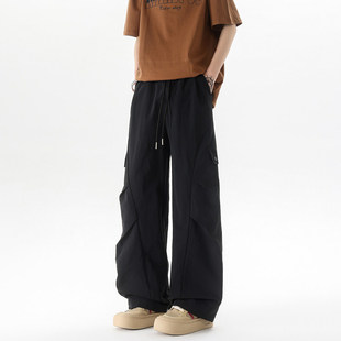 男2026夏季 子 肌理感冲锋裤 休闲裤 褶皱伞兵工装 裤 美式 冰丝薄款 新款