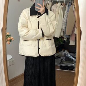 2023年冬季韩版短款棉衣加厚小个子羽绒棉服女宽松小香风棉袄外套