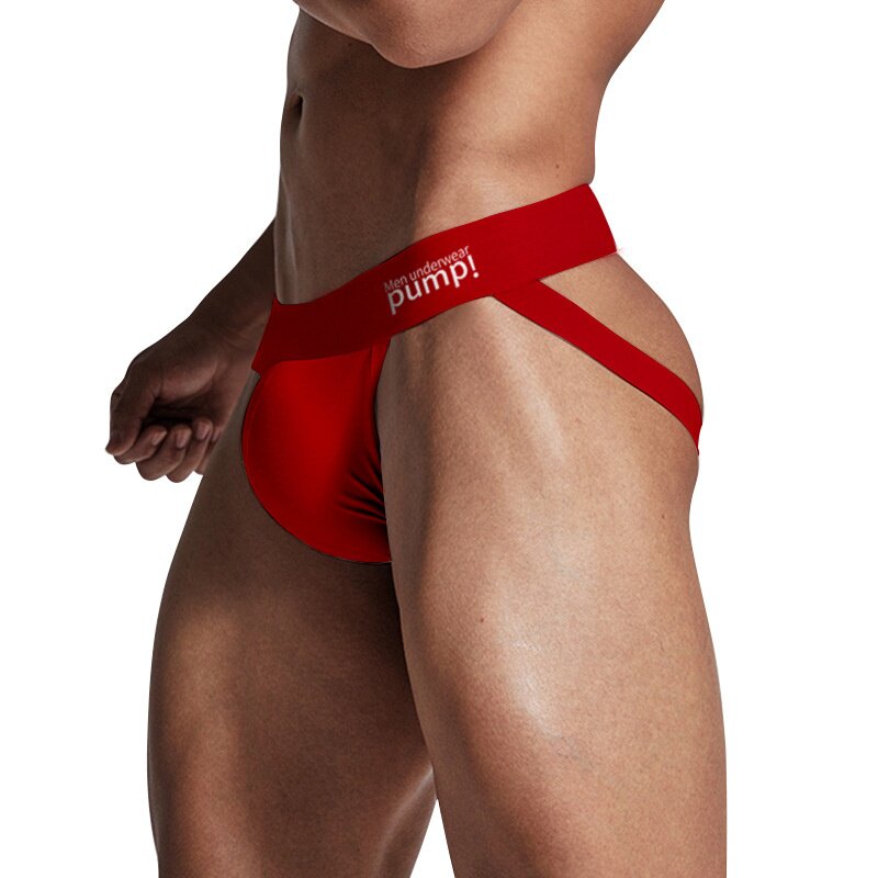 【裤身图】性感男士双丁内裤棉质低腰运动后空免脱骚气提臀