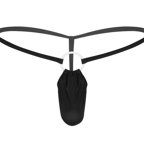 男士低腰性感激凸u凸细腰o型jj套塑料大圈冰丝男t裤