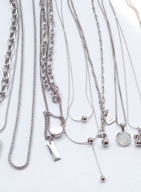 银色钛钢简约项链女式新款锁骨链