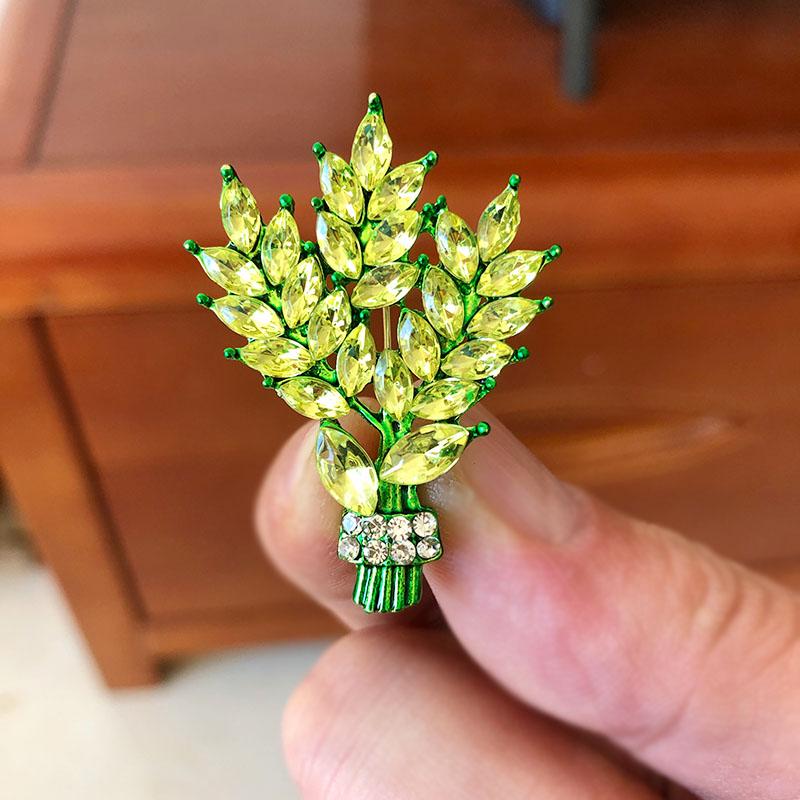 外贸款绿色薰衣草胸针