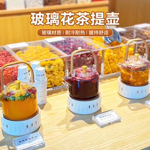 新中式玻璃泡茶壶养生壶多功能花茶果茶壶烧水壶煮茶蜡烛台温茶壶