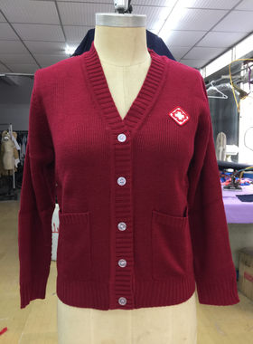 2024秋冬季护士加厚毛衣外套深藏蓝色医生保育保暖外套女装针织衫