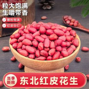 1斤红皮花生米批发农家自产红衣四粒红新货花生无壳花生仁批发