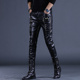 男士 保暖皮裤 舞台演出裤 冬季 子摩托机车骑士代驾外卖骑手防风长裤