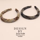 秋冬新款 小香风毛绒针织发箍女高颅顶压发头箍简约百搭发捆头饰