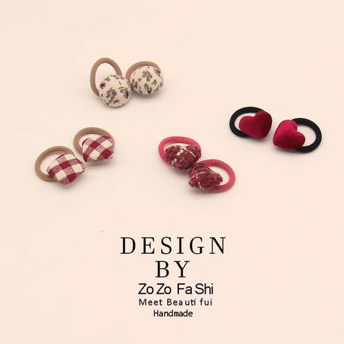 RUKIA森女风布艺红格子耳环