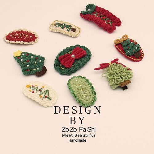 春新款手工毛线BB夹发卡