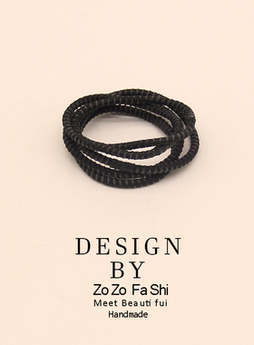 韩系超耐用黑色细发圈简约百搭耐用打结头绳发绳皮筋发饰头饰发绳