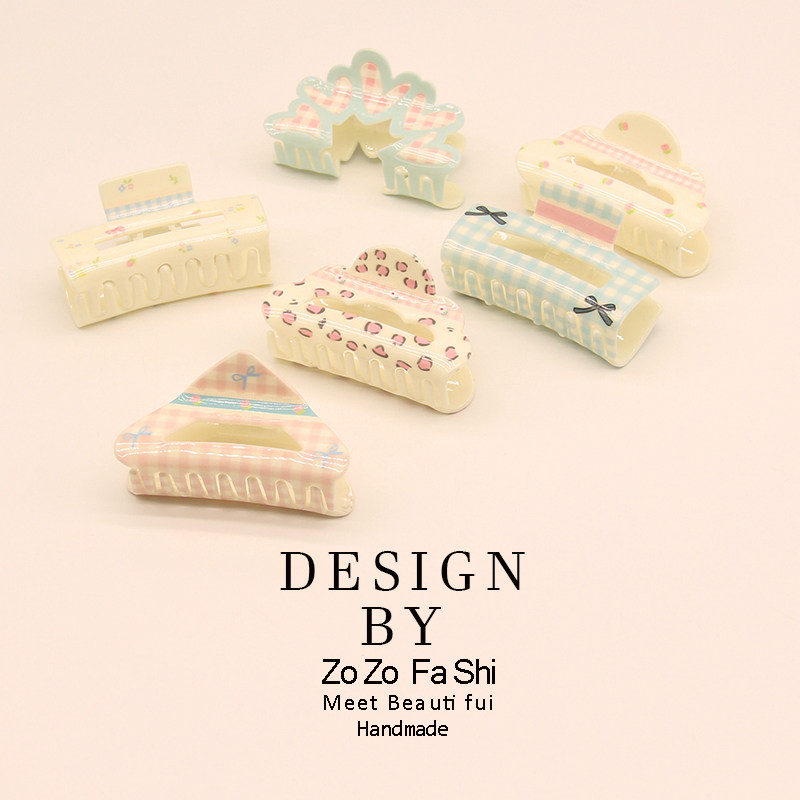 日韩碎花格纹甜美抓夹网红气质可爱发夹2026新款蝴蝶结盘发鲨鱼夹,饰品/流行首饰/时尚饰品新,发饰,淘宝优惠券,粉丝福利购,淘宝优惠卷