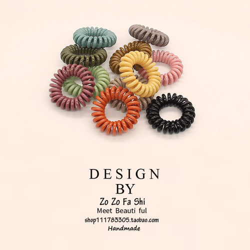 电话线发圈女发绳韩国极细款亮面