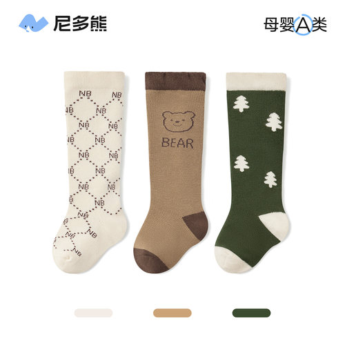 尼多熊宝宝袜秋冬棉袜长筒不过膝