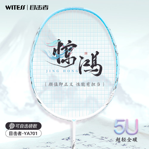 WITESS目击者700羽毛球拍惊鸿超轻全碳素5U专业级比赛单双拍套装