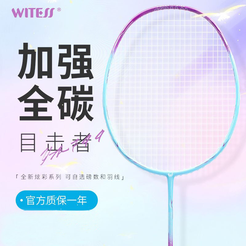 WITESS目击者YA743羽毛球拍加强版控球型业余中级耐打训练单拍