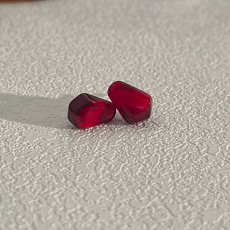 麻薯手作医用防过敏生物瓷耳钉养耳洞仿真石榴籽水果耳环独特耳饰