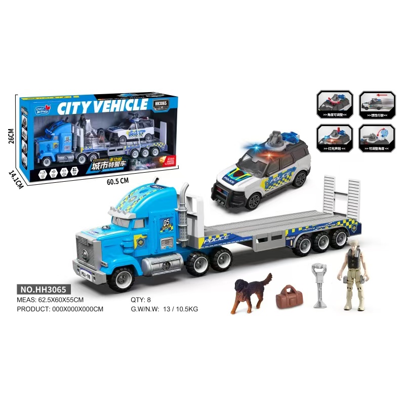 小演员声光音乐喷水儿童惯性消防车环卫处警察托运车玩具男孩礼物