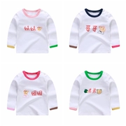 Em mặc mùa xuân 2019 em gái mới tải em trai áo thun dài tay em bé trinh nữ mùa thu áo sơ mi anh chị em - Áo thun