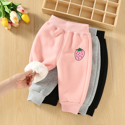 宝宝加绒加厚保暖裤一体绒