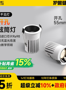 开孔55迷你小孔径筒灯60度深杯深藏防眩光内嵌式过道灯家用客厅