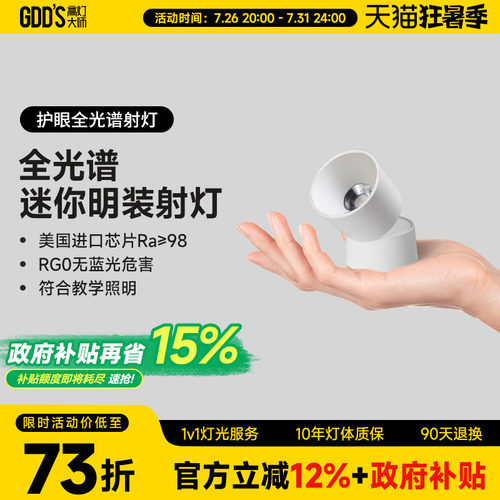 高灯大师可摆头迷你明装射灯