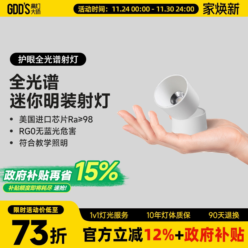 高灯大师可摆头迷你明装射灯