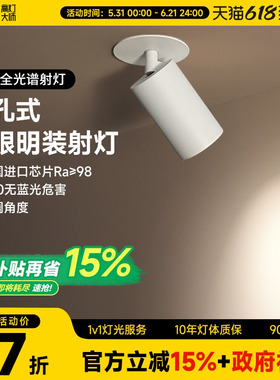 明装射灯吸顶开孔式led天花灯cob轨道灯可调角度床头象鼻灯无主灯