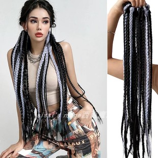 脏辫假发马尾假辫子彩色女麻花辫街舞欧美藏族拳击辫脏脏辫发头绳