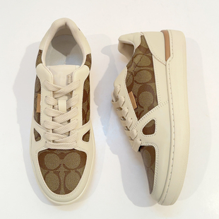 百搭平底轻便板鞋 系带圆头拼色休闲运动鞋 女士低帮女鞋 外贸春秋款