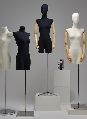服装店韩版平肩女模特展示架全身橱窗陈列婚纱半身假人偶拍摄道具