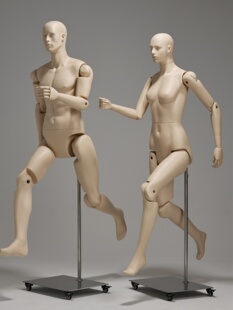 服装店可调节机械女模特展示架全身男跑步关节活动假人偶陈列道具