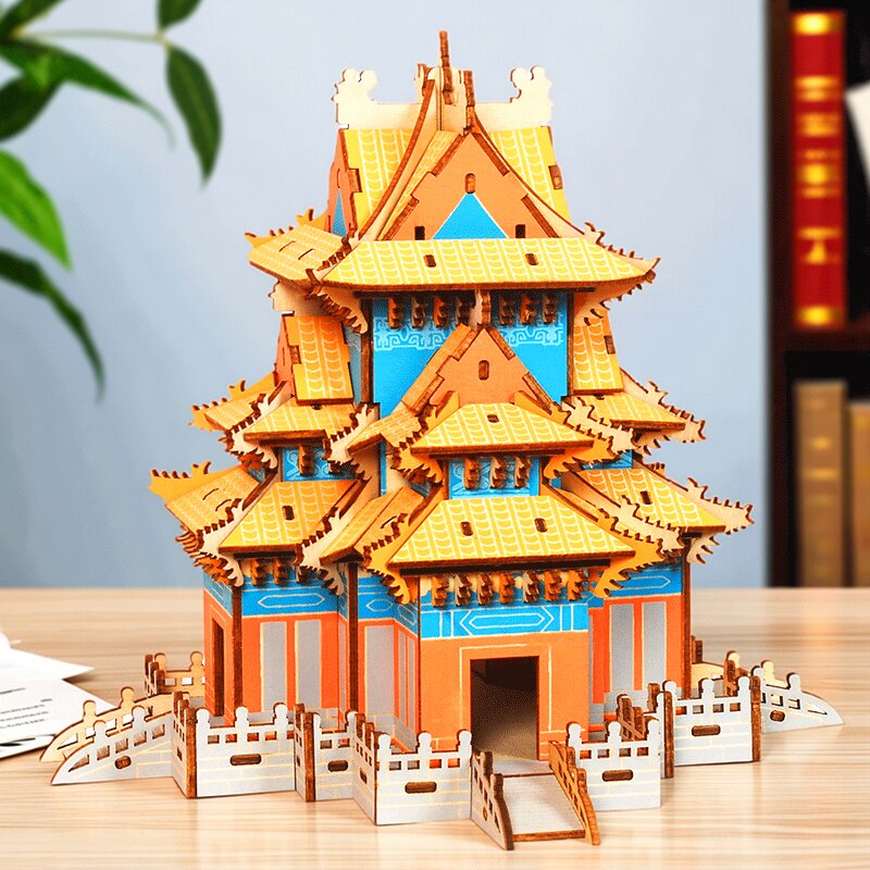北京故宫角楼木质拼装模型3D立体