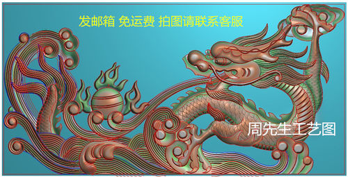 镇宅之宝  单龙 精雕图  浮雕图 jdp灰度电脑雕刻图背板门板 as74