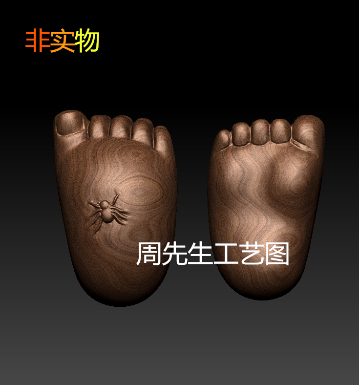 小脚蜘蛛脚知足常乐stl圆雕图精雕三维立体图3D模型雕刻机图 598