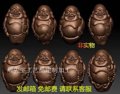 核雕 八宝八仙套图 圆雕图 三维立体图 精雕图 stl 3D模型  81