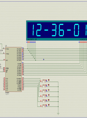 51单片机proteus仿真时钟程序c语言代码keil代做流程图报告设计