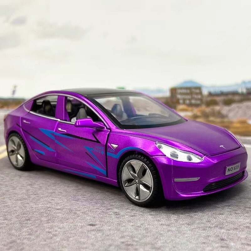 吃鸡同款特斯拉Model3合金合金车/玩具仿真车/