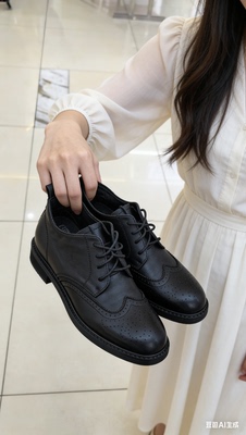 新款女鞋小牛皮复古风时尚平底系带。商场撤柜款超级优惠便宜