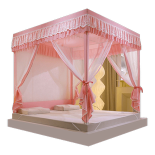 坐床式家用遮光蚊帐床帘一体式1.5米1.8床全封闭拉链蒙古包防尘顶