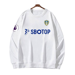 利兹联队服罗德里戈白玫瑰足球迷服圆领卫衣男女长袖球衣服运动服