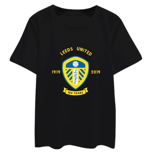 利兹联队服短袖T恤衫纯棉男女贝尔萨足球迷服半袖夏季宽松球衣服