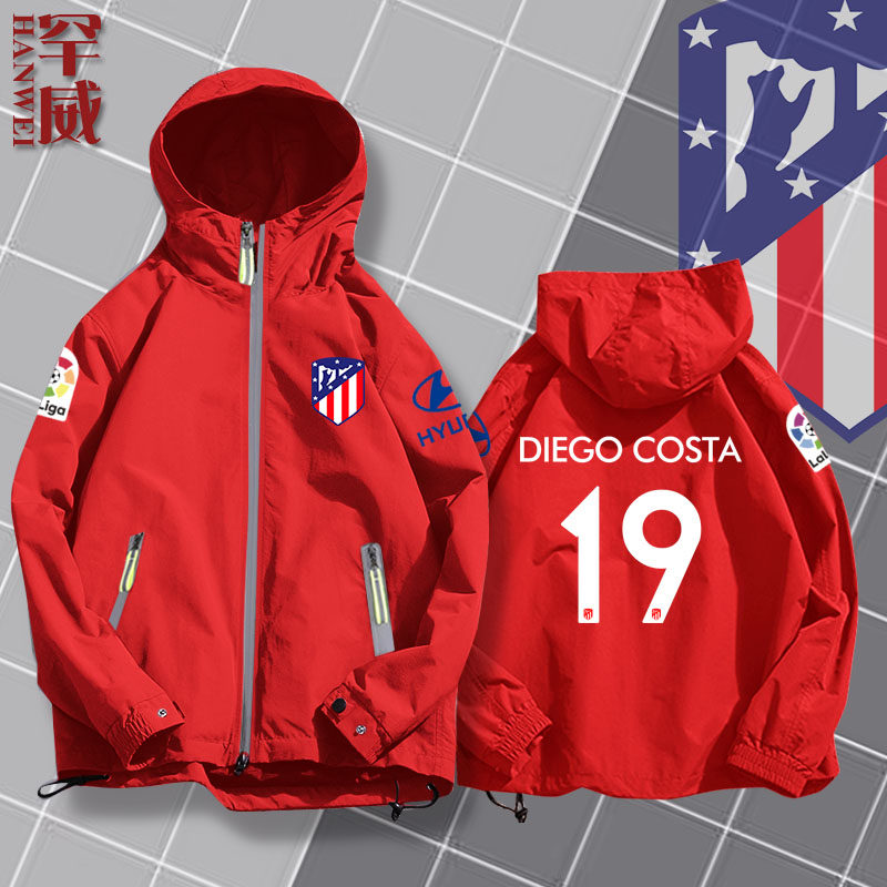马竞队服足球迷服马德里竞技夹克连帽男女菲利克斯球衣服外套帽衫