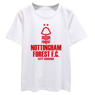 诺丁汉森林俱乐部足球迷队服短袖T恤衫男女纯棉半截袖休闲上衣服