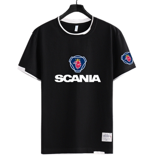 斯堪尼亚scania重卡大巴假两件短袖T恤衫男女纯棉半袖衣服可定制